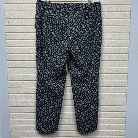 Ann Taylor Womens Devin Fit Blue Floral Print Straight Leg Stretch Pants Size 10 - Picture 4 of 16